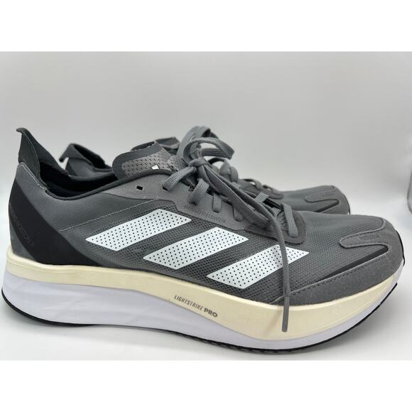 adidas Adizero Boston Marathon Running Shoes Grey Carbon GV7068 Men\'s Size 11.5